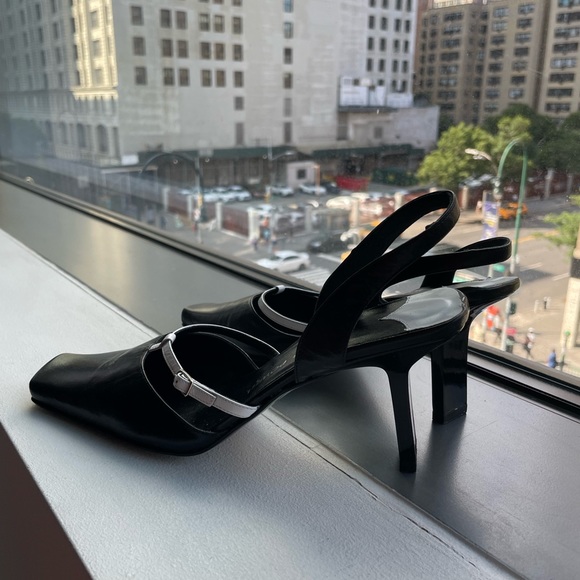 Yoriko Powell Made in Italy Vintage Leather Sling Back Heels - Picture 7 of 7